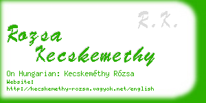 rozsa kecskemethy business card